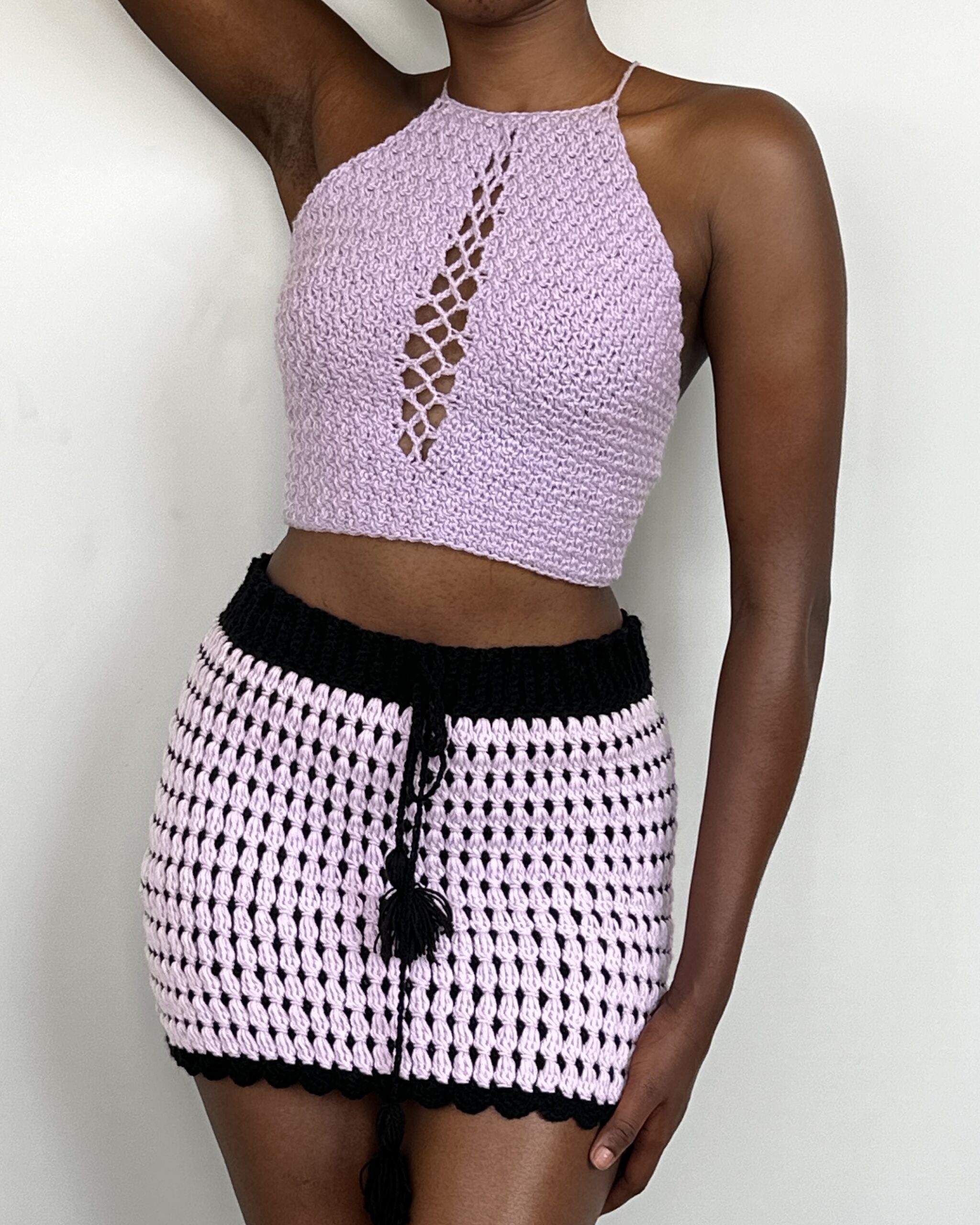Raindrop crochet skirt