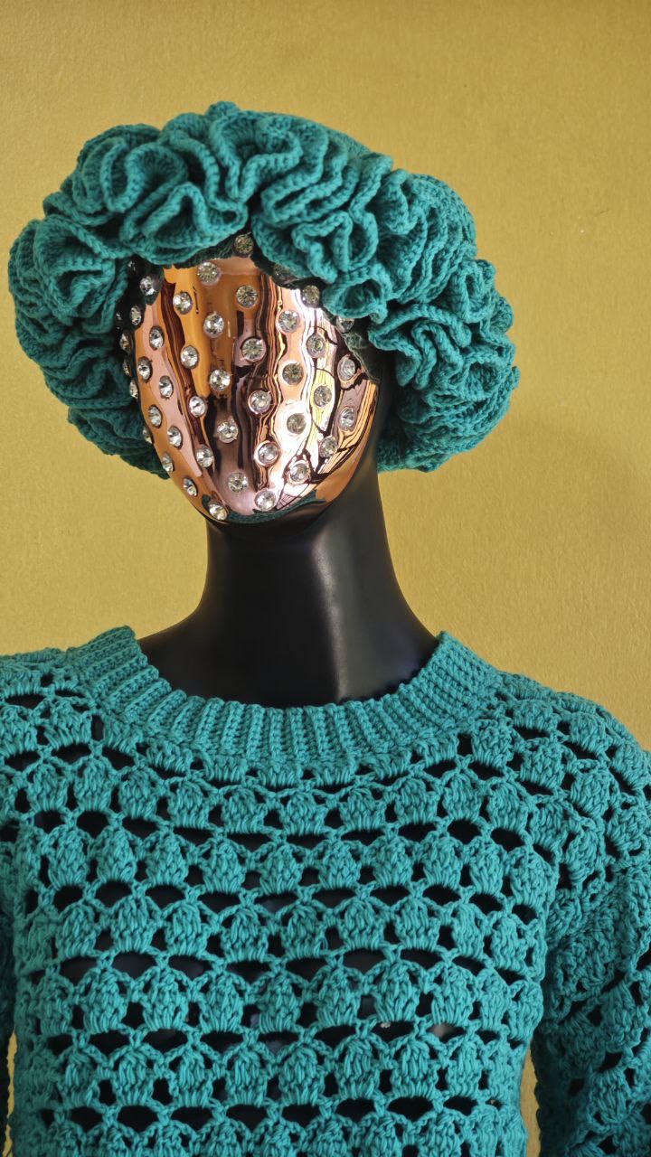 Crochet ruffle bucket hat