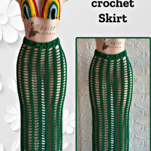 Shell stitch crochet maxi beach skirt