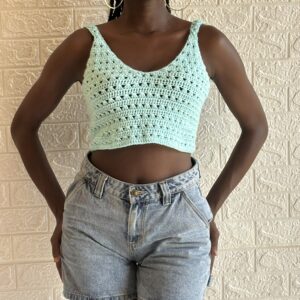 Cross stitch crochet tank top
