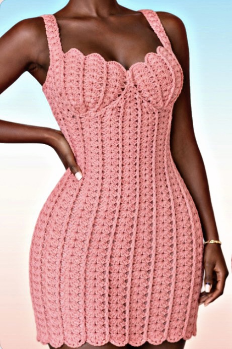 Shell stitch crochet bodycon dress / top