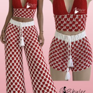 Crochet hearts shorts / pants