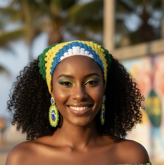 Granny stitch crochet bandana